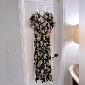 Black floral jumpsuit